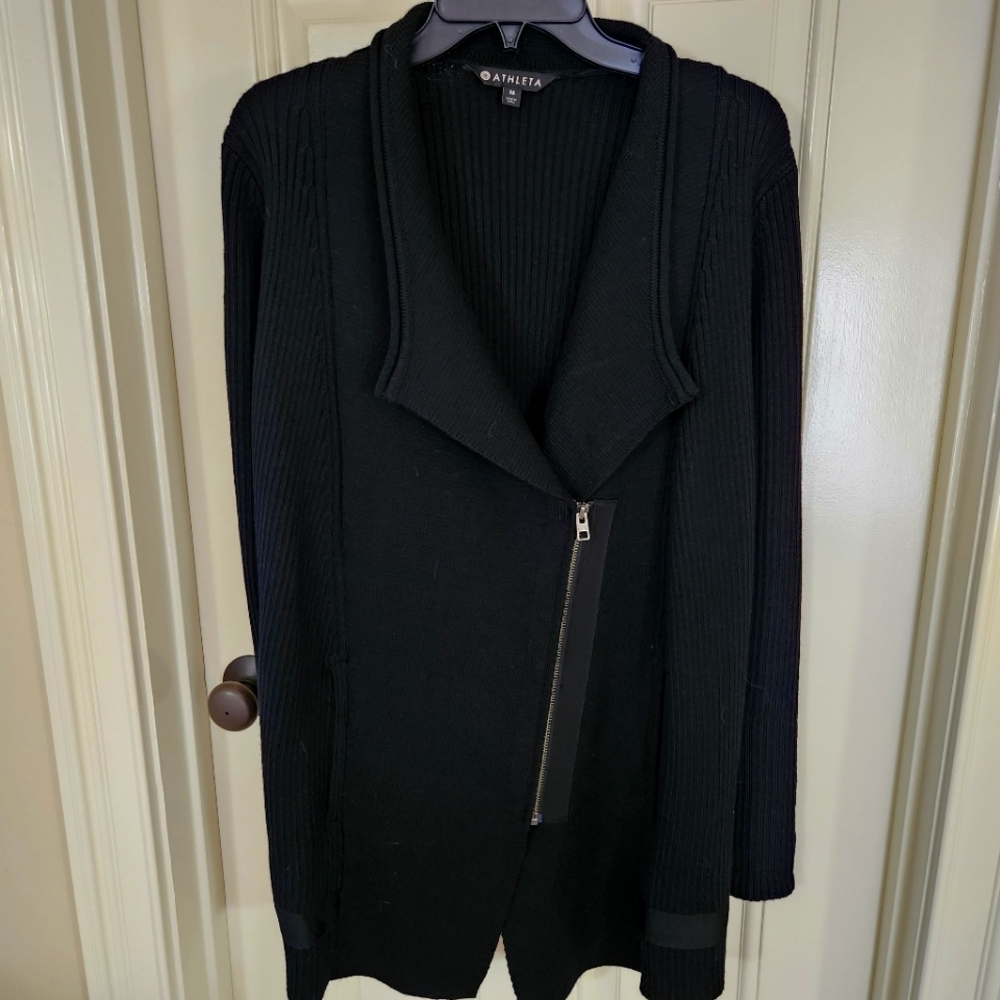Beautiful new Athleta sweater coat.  Black, size Medium.